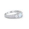 925 Sterling Silver Art Deco Vintage Style Three Stone CZ Engagement Ring