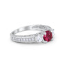 925 Sterling Silver Art Deco Vintage Style Three Stone CZ Engagement Ring