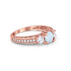 925 Sterling Silver Art Deco Vintage Style Three Stone CZ Engagement Ring