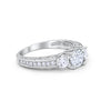 New 925 Sterling Silver Art Deco Vintage Style Three Stone CZ Engagement Ring