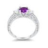 925 Sterling Silver Art Deco Vintage Style Three Stone CZ Engagement Ring
