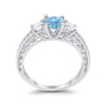925 Sterling Silver Art Deco Vintage Style Three Stone CZ Engagement Ring