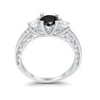 925 Sterling Silver Art Deco Vintage Style Three Stone CZ Engagement Ring