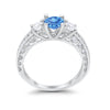 925 Sterling Silver Art Deco Vintage Style Three Stone CZ Engagement Ring