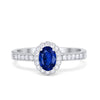 925 Sterling Silver  Art Deco Oval CZ Floral Wedding Engagement Ring