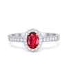925 Sterling Silver  Art Deco Oval CZ Floral Wedding Engagement Ring