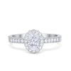 925 Sterling Silver  Art Deco Oval CZ Floral Wedding Engagement Ring
