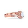 925 Sterling Silver  Art Deco Oval CZ Floral Wedding Engagement Ring