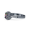 925 Sterling Silver  Art Deco Oval CZ Floral Wedding Engagement Ring