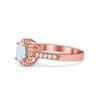 925 Sterling Silver  Art Deco Oval CZ Floral Wedding Engagement Ring