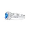 925 Sterling Silver  Art Deco Oval CZ Floral Wedding Engagement Ring