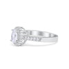 925 Sterling Silver  Art Deco Oval CZ Floral Wedding Engagement Ring
