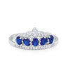 925 Sterling Silver King Crown Princess Oval Round CZ Promise Ring
