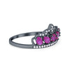 925 Sterling Silver King Crown Princess Oval Round CZ Promise Ring