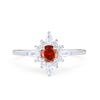 925 Sterling Silver Art Deco Marquise Round CZ Cluster Wedding Ring
