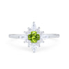 925 Sterling Silver Art Deco Marquise Round CZ Cluster Wedding Ring