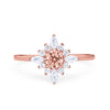 925 Sterling Silver Art Deco Marquise Round CZ Cluster Wedding Ring