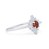 925 Sterling Silver Art Deco Marquise Round CZ Cluster Wedding Ring