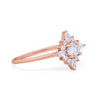925 Sterling Silver Art Deco Marquise Round CZ Cluster Wedding Ring