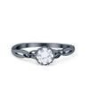 925 Sterling Silver Cubic Zirconia Art Deco  Promise Wedding Ring