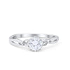 925 Sterling Silver Cubic Zirconia Art Deco  Promise Wedding Ring