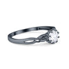 925 Sterling Silver Cubic Zirconia Art Deco  Promise Wedding Ring