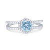 925 Sterling Silver 6 Prong Round CZ Split Shank Wedding Engagement Ring