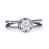 925 Sterling Silver 6 Prong Round CZ Split Shank Wedding Engagement Ring