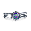925 Sterling Silver 6 Prong Round CZ Split Shank Wedding Engagement Ring