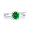 925 Sterling Silver 6 Prong Round CZ Split Shank Wedding Engagement Ring