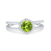 925 Sterling Silver 6 Prong Round CZ Split Shank Wedding Engagement Ring