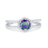 925 Sterling Silver 6 Prong Round CZ Split Shank Wedding Engagement Ring