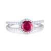 925 Sterling Silver 6 Prong Round CZ Split Shank Wedding Engagement Ring
