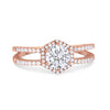 925 Sterling Silver 6 Prong Round CZ Split Shank Wedding Engagement Ring