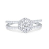 925 Sterling Silver 6 Prong Round CZ Split Shank Wedding Engagement Ring