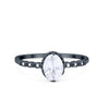 925 Sterling Silver Art Deco Vintage Style Cubic Zirconia Engagement Ring