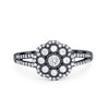 925 Sterling Silver Art Deco Antique Style Round CZ Engagement Ring
