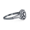 925 Sterling Silver Art Deco Antique Style Round CZ Engagement Ring
