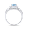 925 Sterling Silver Round CZ Halo Split Shank Wedding Engagement Ring