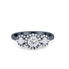 925 Sterling Silver Art Deco Three Stone Halo Engagement Promise Ring