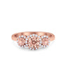 925 Sterling Silver Art Deco Three Stone Halo Engagement Promise Ring