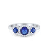 925 Sterling Silver Art Deco Three Stone Round CZ Engagement Ring