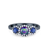 925 Sterling Silver Art Deco Bridal Set Cushion Round CZ Wedding Band Ring