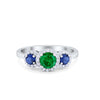 925 Sterling Silver Art Deco Bridal Set Cushion Round CZ Wedding Band Ring