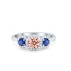 925 Sterling Silver Art Deco Bridal Set Cushion Round CZ Wedding Band Ring