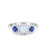 925 Sterling Silver Art Deco Bridal Set Cushion Round CZ Wedding Band Ring