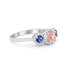 925 Sterling Silver Art Deco Bridal Set Cushion Round CZ Wedding Band Ring