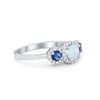925 Sterling Silver Art Deco Bridal Set Cushion Round CZ Wedding Band Ring