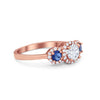 925 Sterling Silver Art Deco Bridal Set Cushion Round CZ Wedding Band Ring