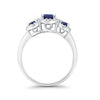 925 Sterling Silver Art Deco Three Stone Halo Engagement Promise Ring